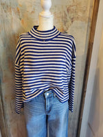 Blue/cream Strip Sweater