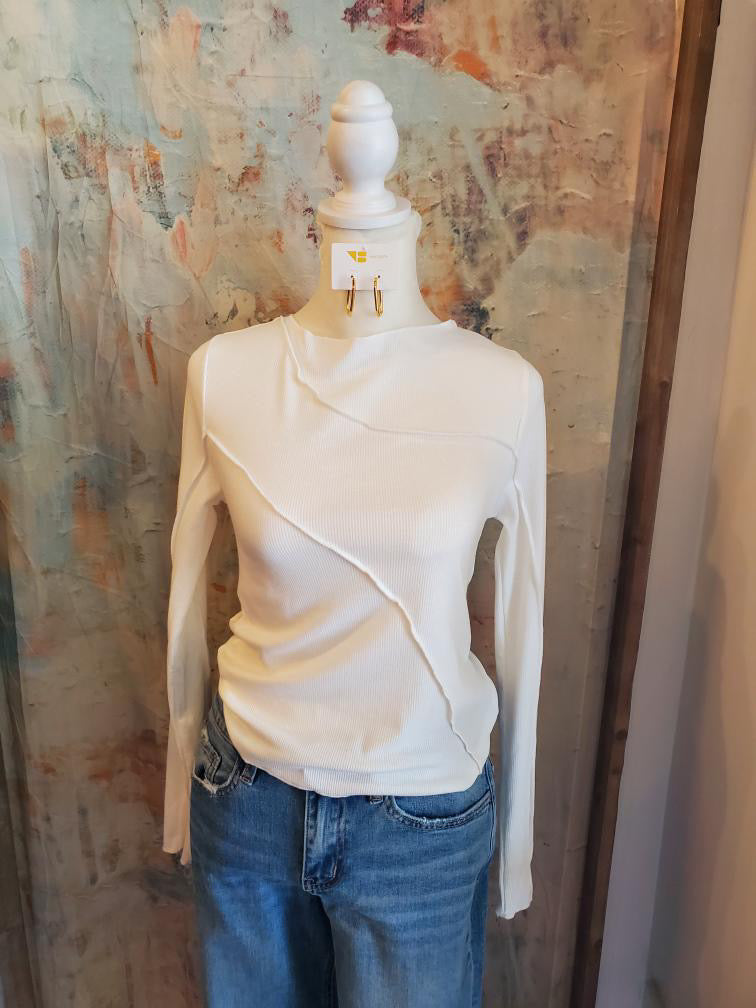 Exposed Seam Long Sleeve Top