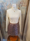 Leopard Sequin Mini Skirt