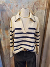 Stripe Detail Edge Sweater Top