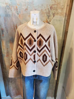 Diamond Print Cardigan Sweater