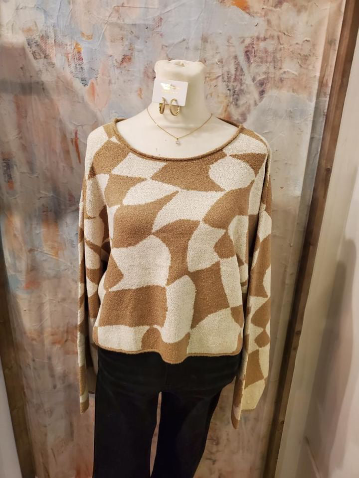 Sand/Cream Combo Sweater