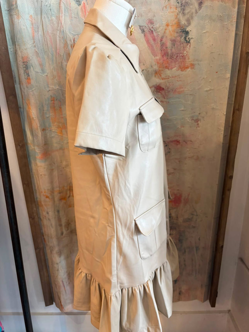 Faux Leather Pocket Dress – Shoe Fly Clothing