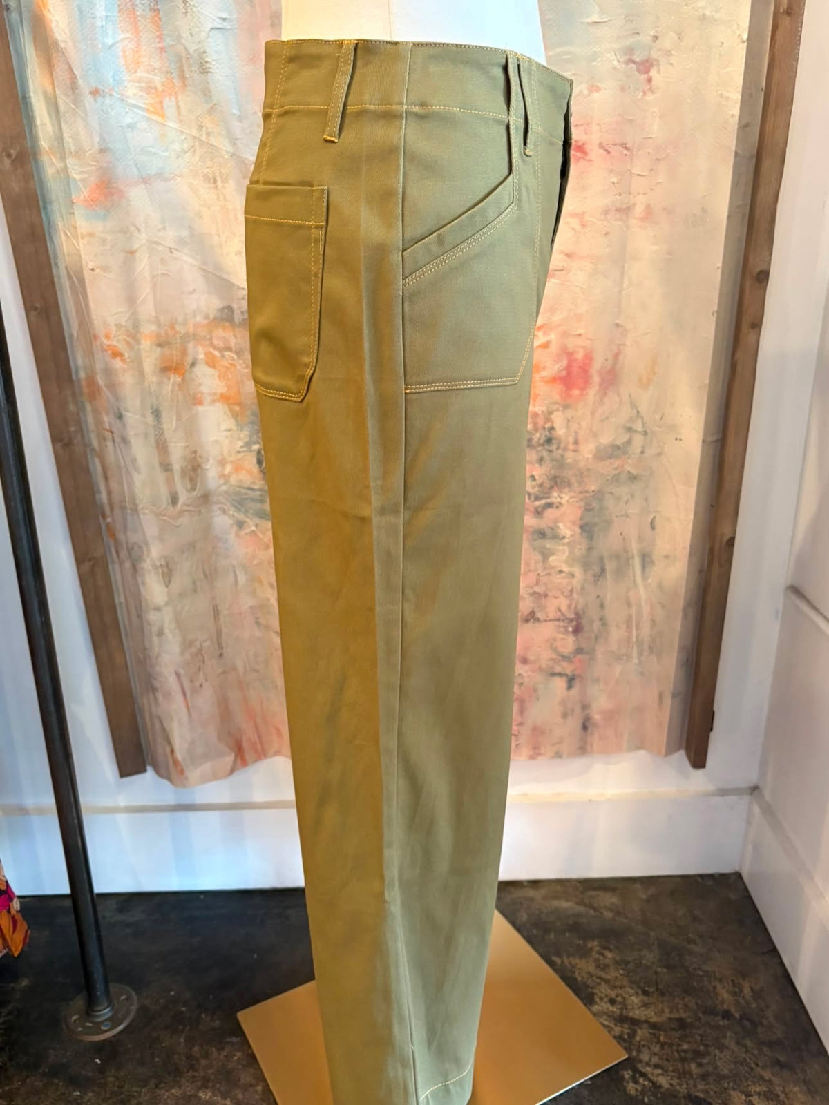 High Waist Olive Wide Leg Pant