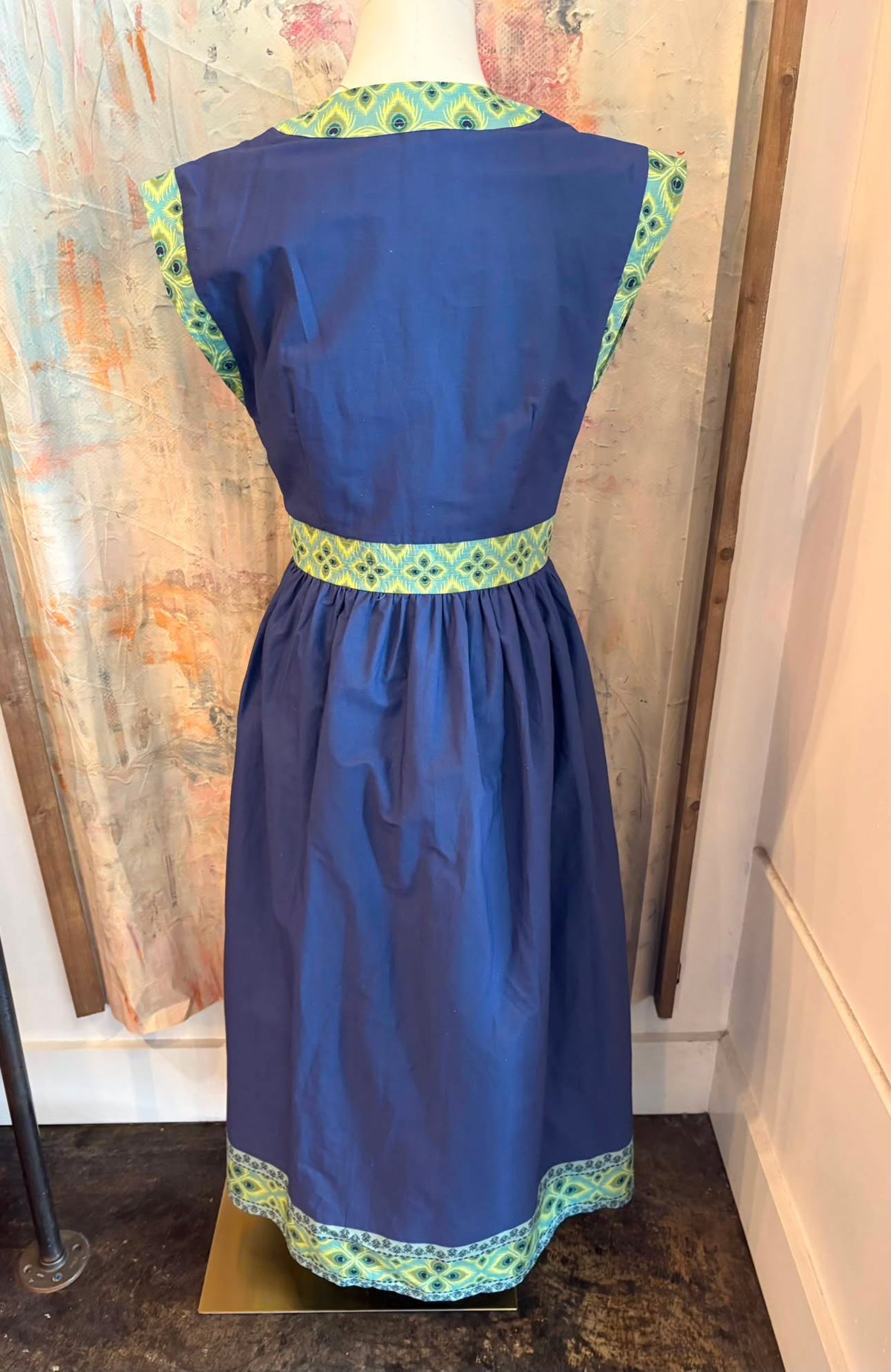 Zip Front Border Detail Dress