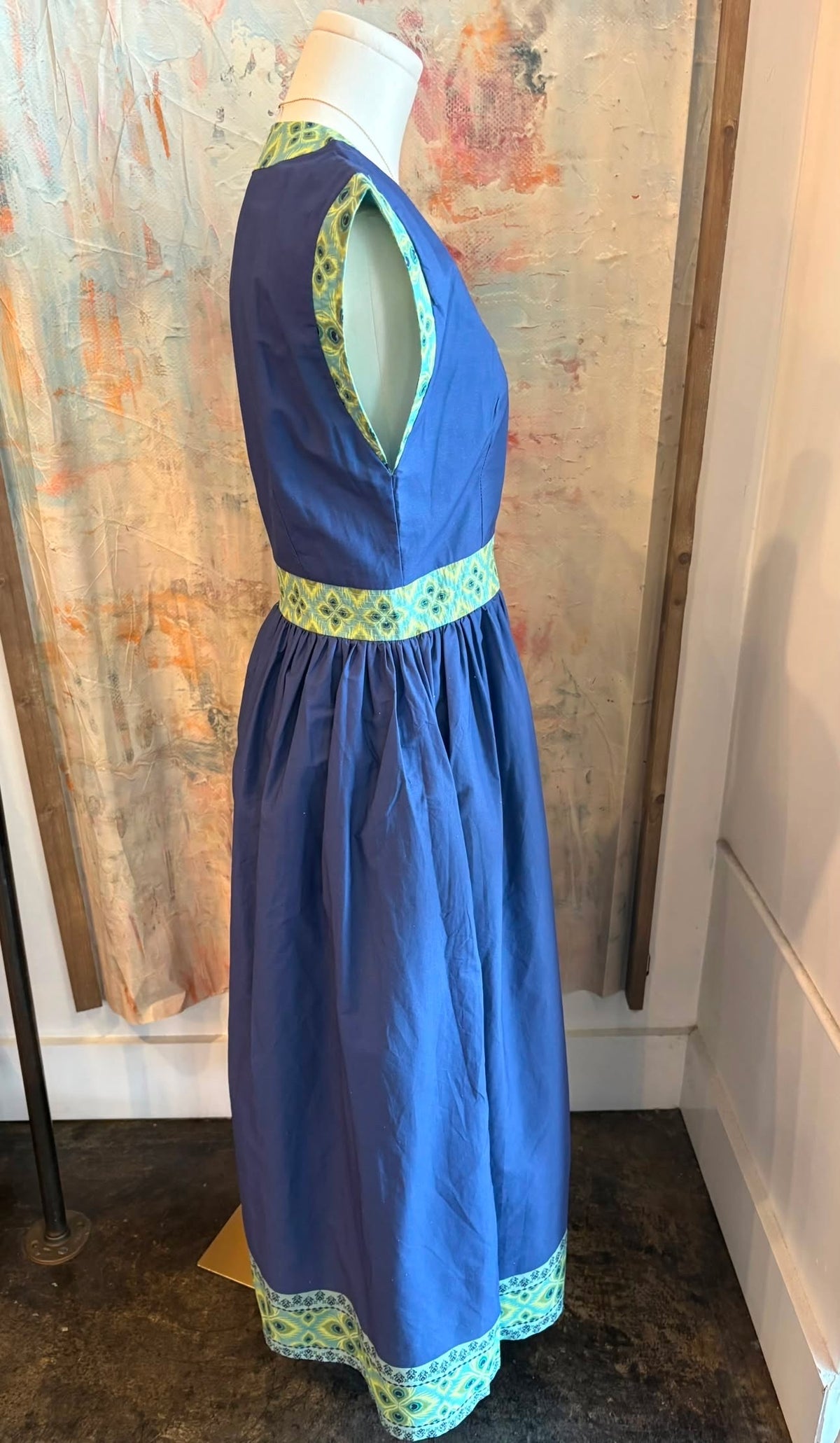 Zip Front Border Detail Dress