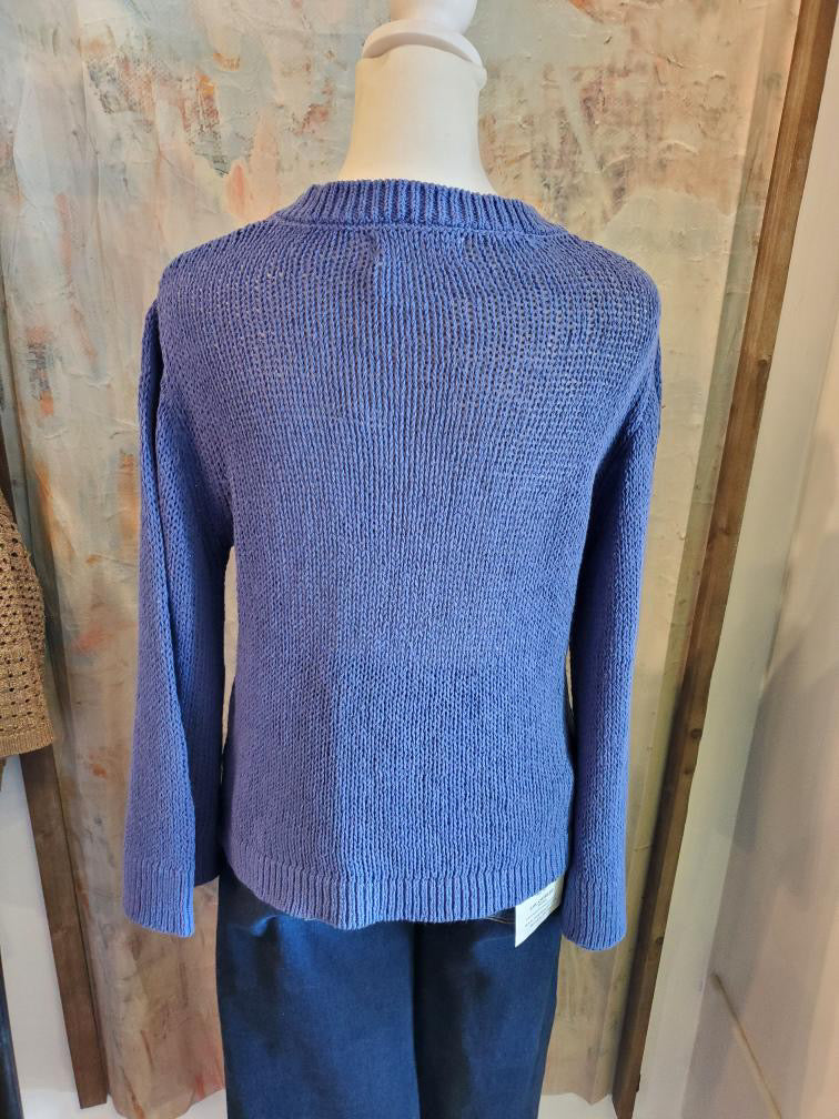 Midnight Blue Knit Sweater Top