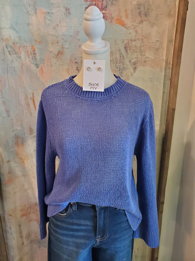 Midnight Blue Knit Sweater Top