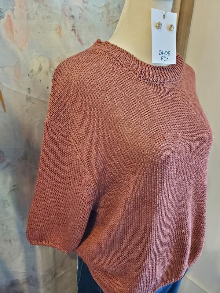 Knit Round Neck Sweater Top_