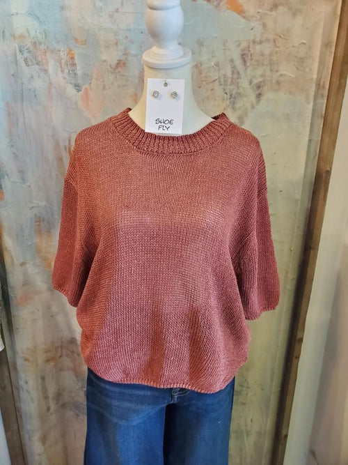 Knit Round Neck Sweater Top_