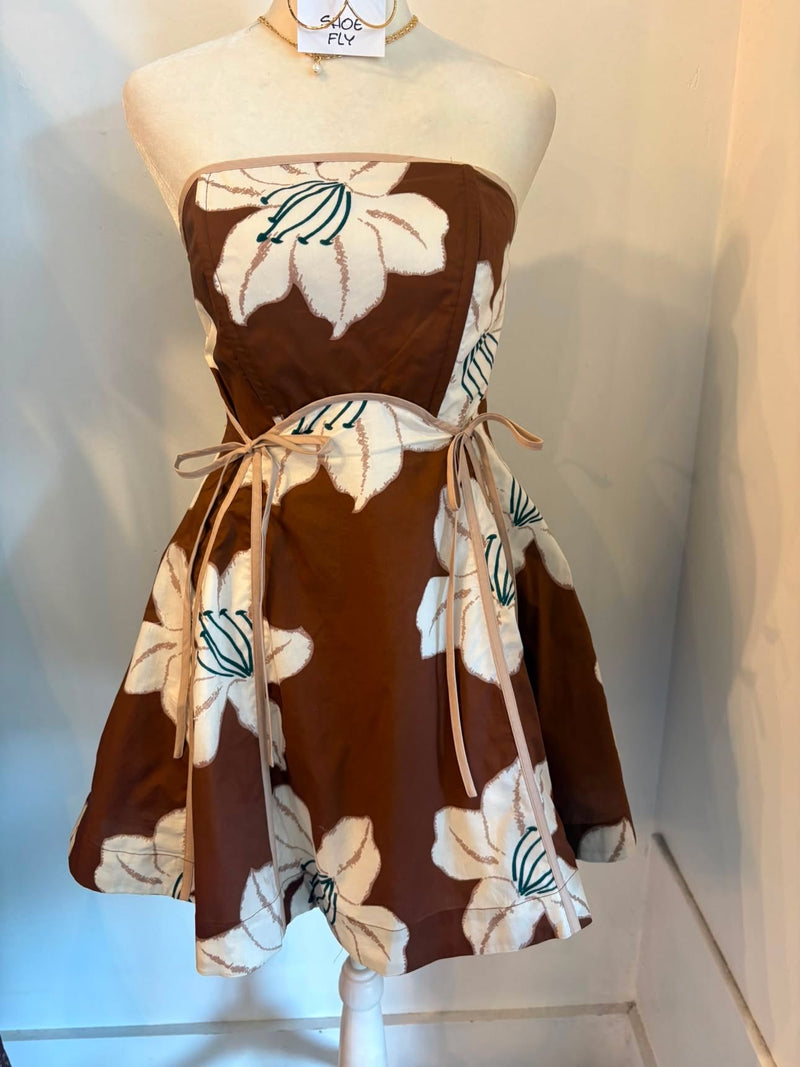 Brown Floral Tube Dress – Shoe Fly Clothing