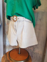 Natural Washed Belted Shorts