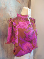 Magenta Print Satin Top