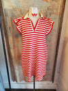 Cap Sleeve Stripe Dress with Pockets