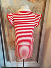 Cap Sleeve Stripe Dress with Pockets