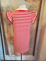 Cap Sleeve Stripe Dress with Pockets