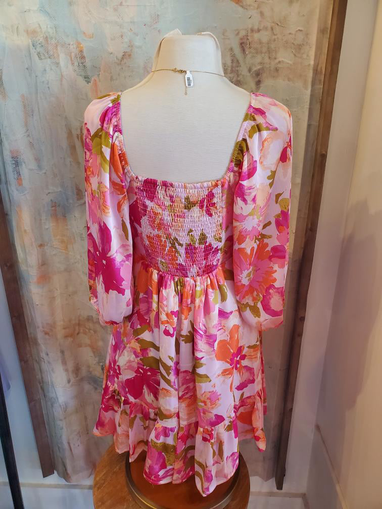 Floral Sweetheart Mini Dress_