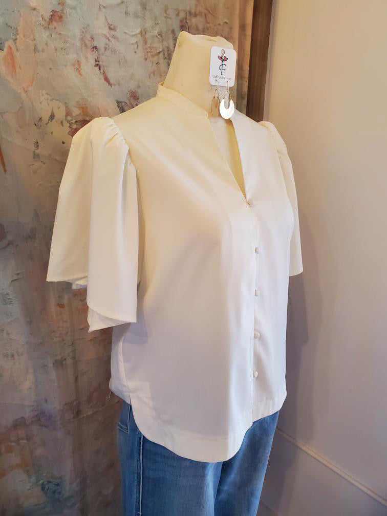 Button Front Poplin top