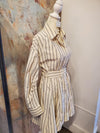 Stripe Belted Shirt Dress