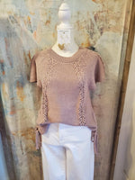 Side Tie Sweater Top__